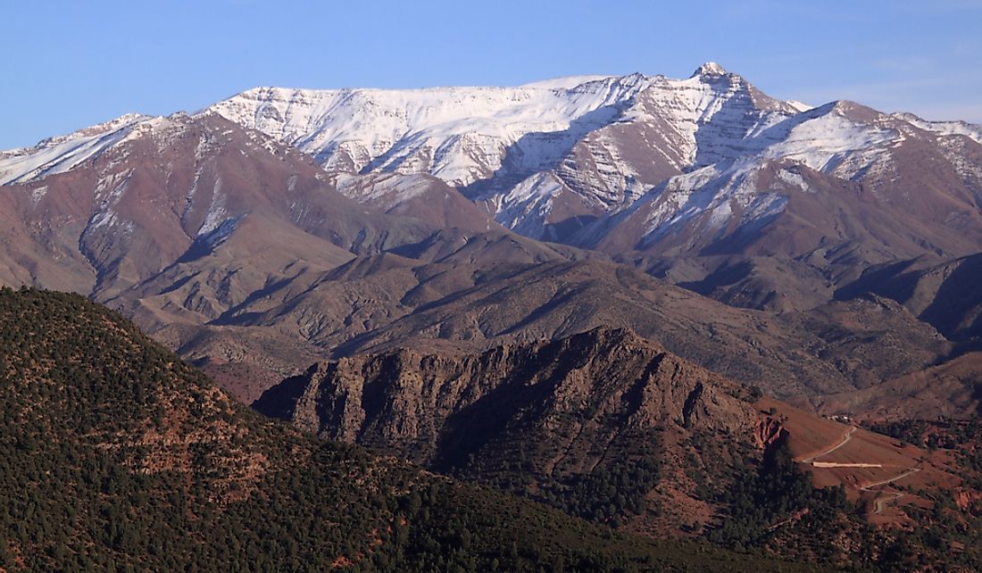 The Atlas mountain range in Morocco.