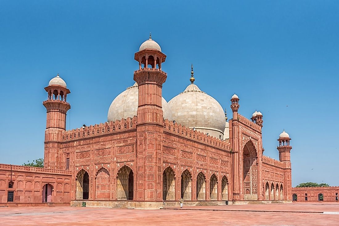 The Badshahi Mosque in Lahore, Pakistan. Pakistan has one of the largest Muslim populations in the world. 