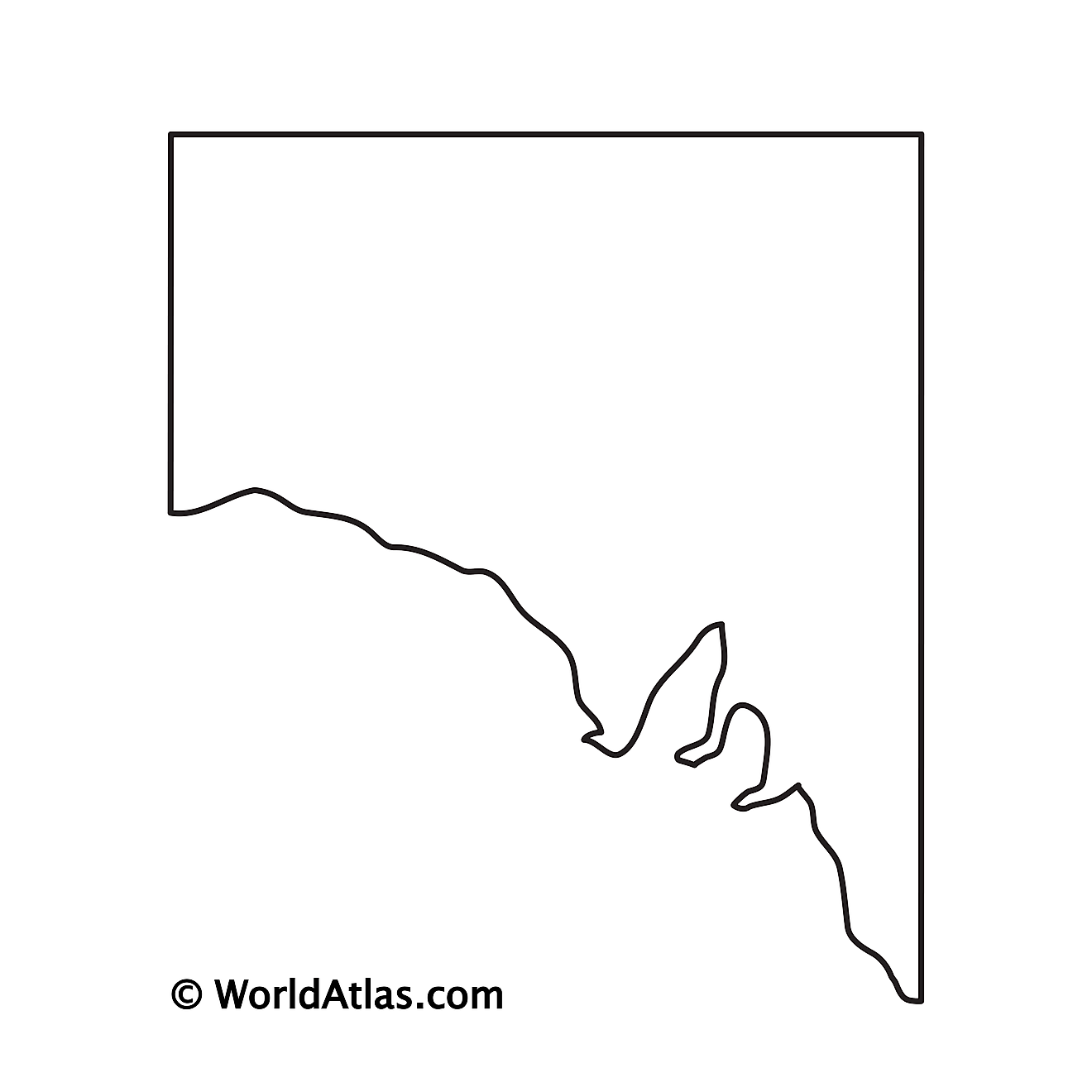 Blank Outline Map of South Australia