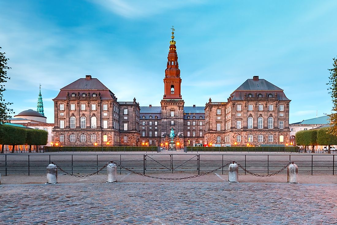 Christiansborg, the palace and government of Denmark in Copenhagen. 