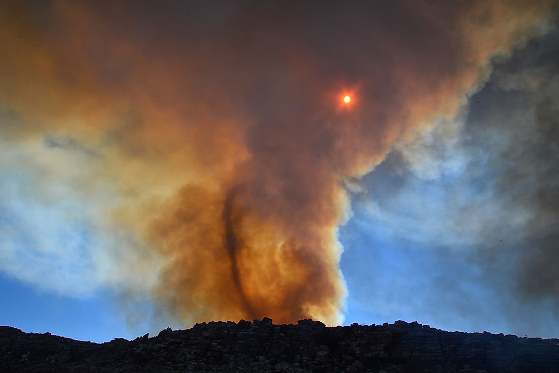 Fire whirls generally reach heights of 164 feet. 