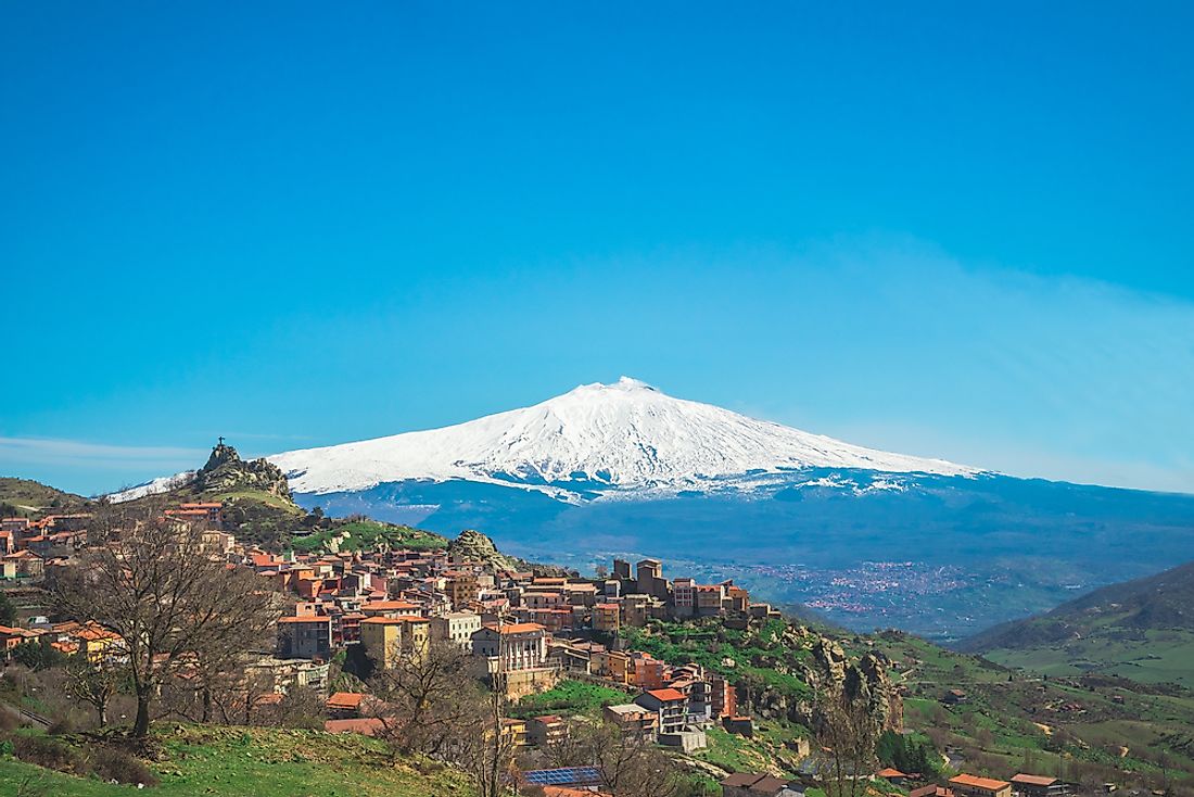 A view of Mount Etna. 