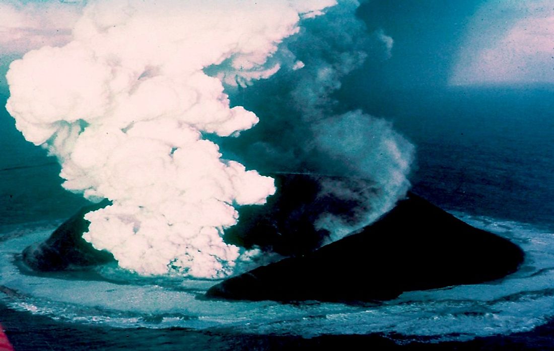 Surtsey on November 30, 1963, 16 days after the beginning of the eruption.