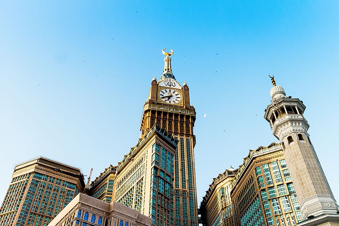The Makkah Royal Clock Tower, in Saudi Arabia, is home to the world's largest clock face. 