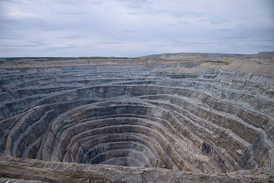 An open diamond mine in Russia. 