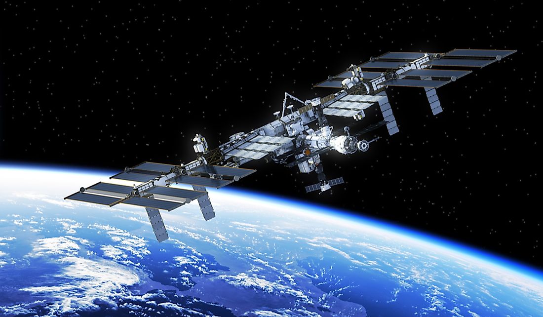 The ISS travels at a constant distance of about 250 miles from the earth’s surface.