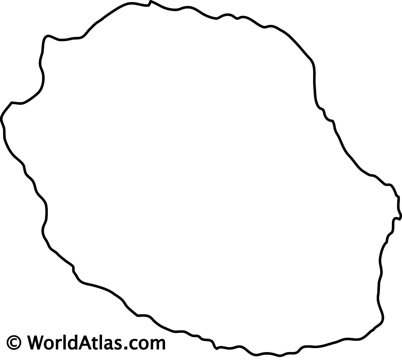 Blank outline map of Reunion 