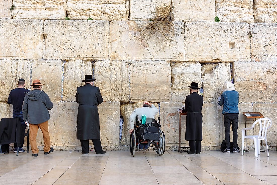 The Western Wall in Jerusalem, Israel, is the holiest site in the Jewish religion.