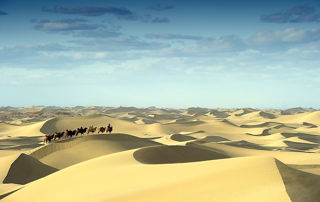 Star sand dunes in the Gobi Desert, Mongolia. 