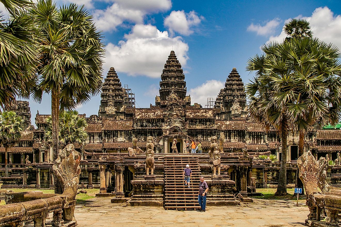 Angkor Wat in Cambodia is the largest religious monument in the world and a World heritage listed complex.