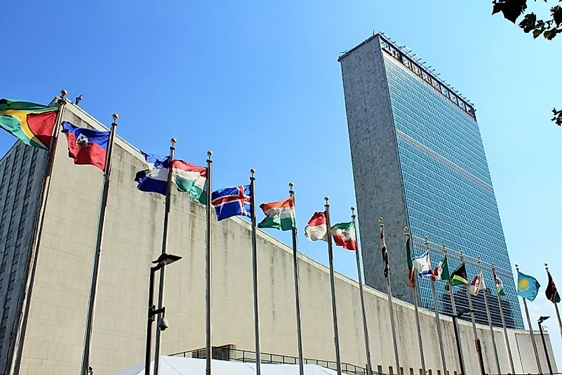 United Nations Headquarters in New York City, New York, United States.