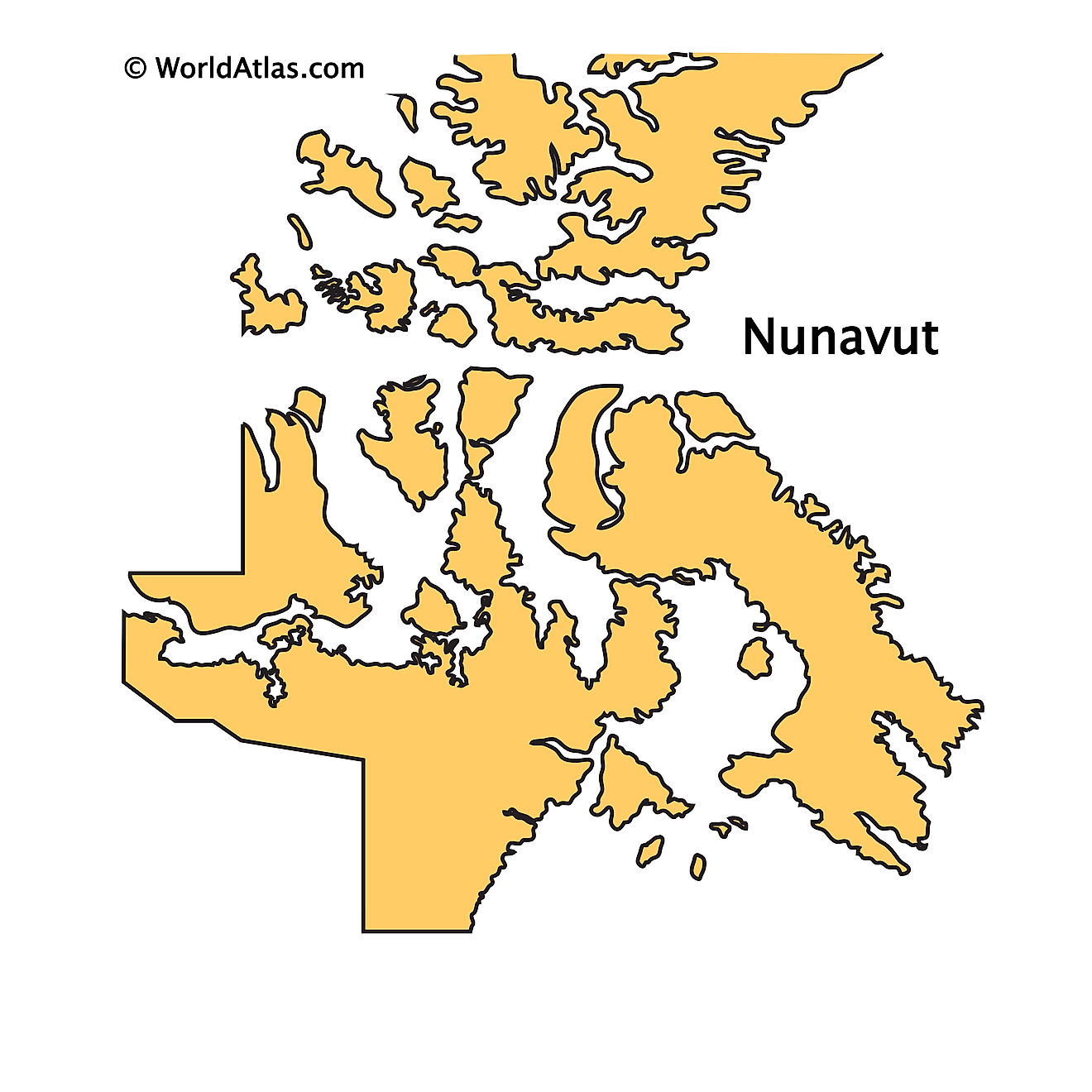 Outline Map of Nunavut
