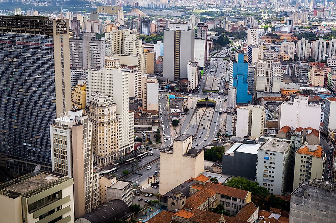 The Mirante do Vale, pictured on the left, is one of Brazil's tallest buildings.