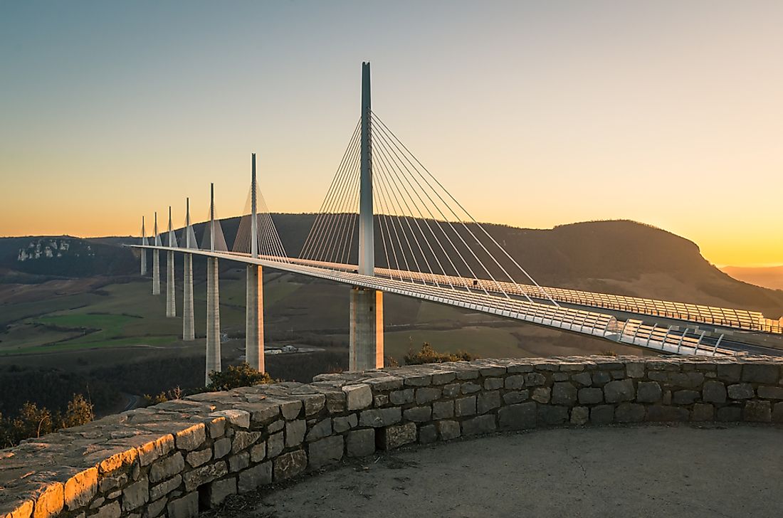 The Millau Viaduct in France is the tallest bridge in the world. Editorial credit: FraVal Imaging / Shutterstock.com.