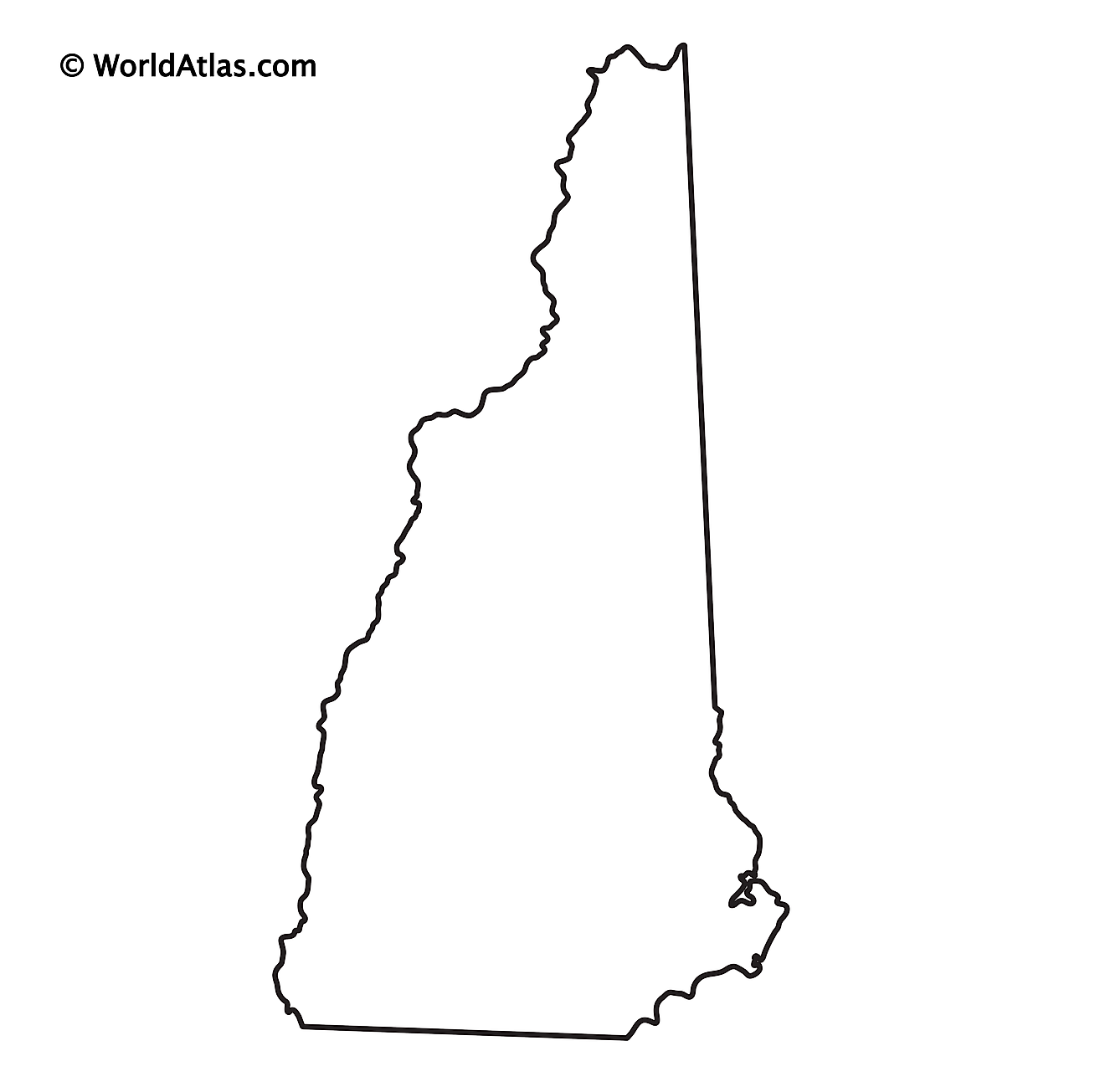 Blank Outline Map of New Hampshire