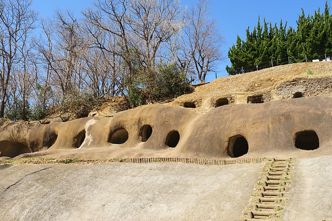 Historic tombs from the Kofun period, Japan. 