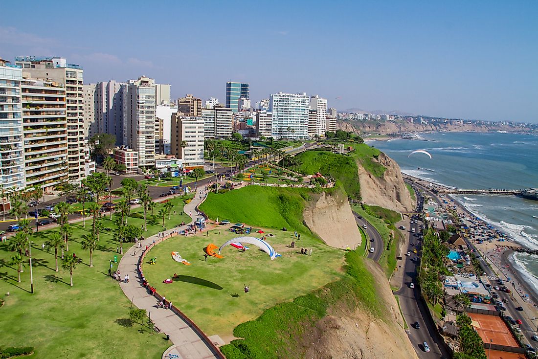 Lima, the largest city in Peru. 