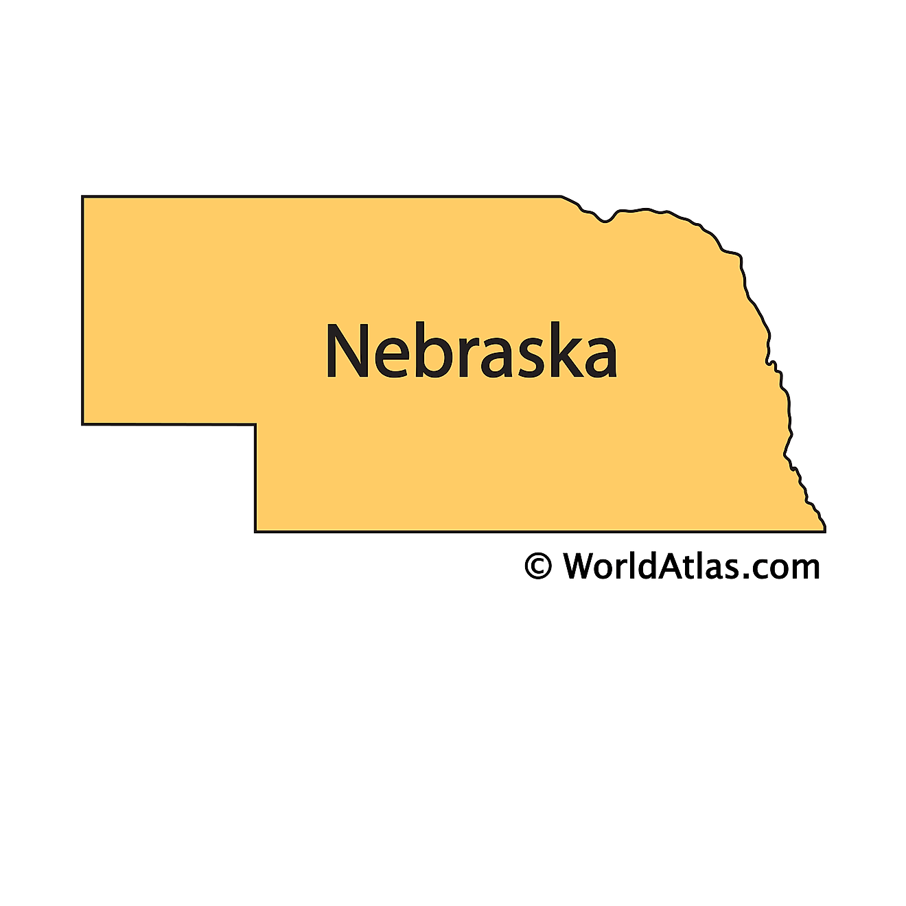 Outline Map of Nebraska