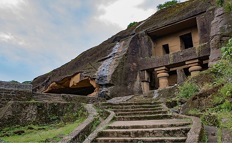 The front view of Kanheri Caves.