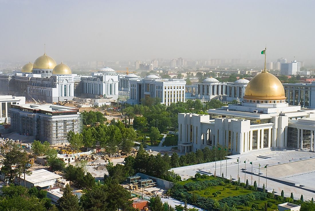 The presidential palace in Ashgabat, Turkmenistan. 
