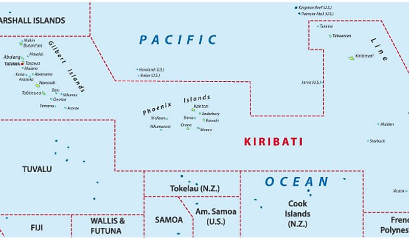 Kiribati's unique location in the South Pacific. 
