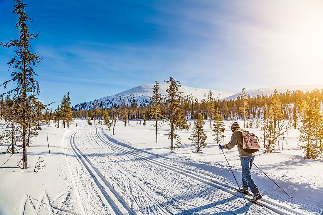 Finland is a popular destination for outdoor winter activities. 
