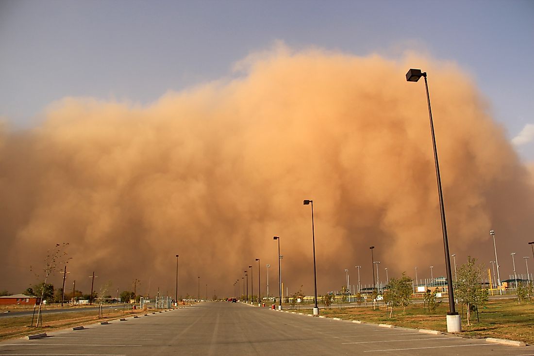 A dust storm blowing in. 