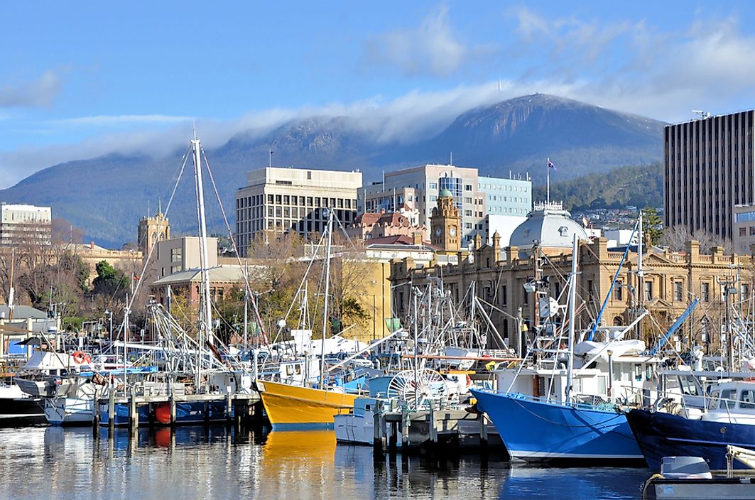 The harbor in Hobart, Tasmania.