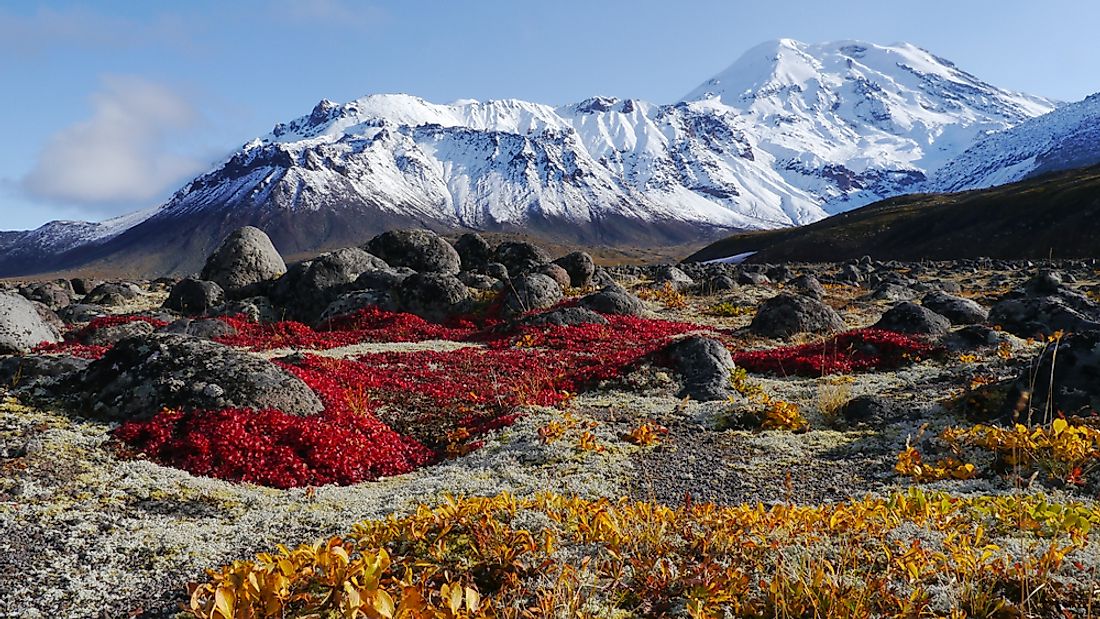 The Volcanoes Of Kamchatka, a unique landform in Russia. 