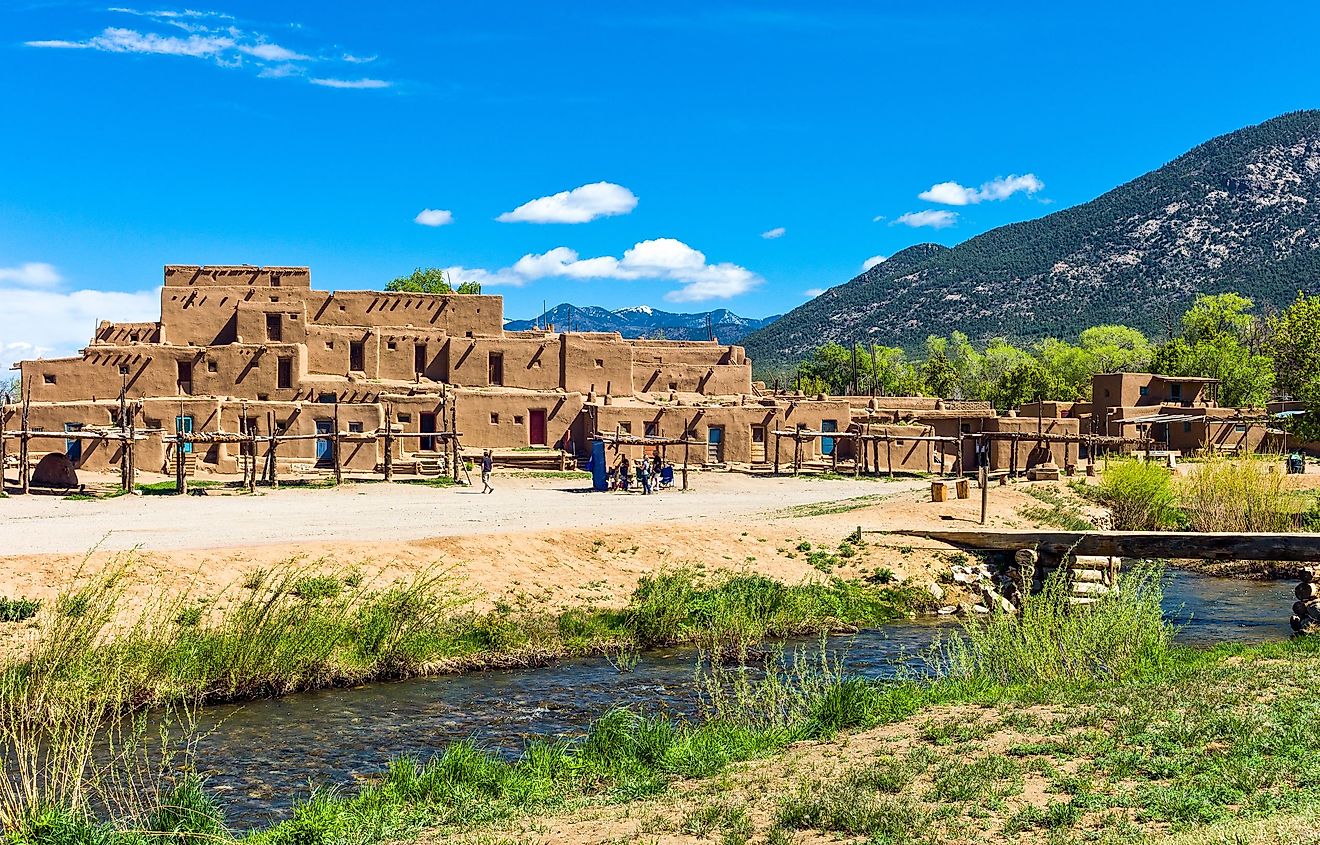 The beautiful town of Taos Pueblo, New Mexico.