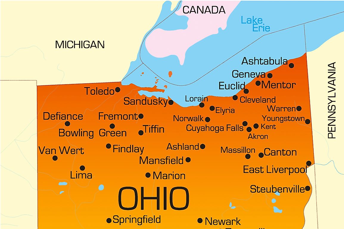 The Toledo Strip was a disputed area along the border of Michigan and Ohio. 