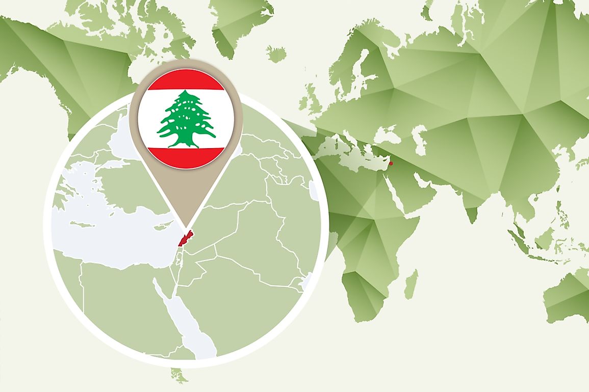 Lebanon borders the eastern edge of the Mediterranean Sea. 