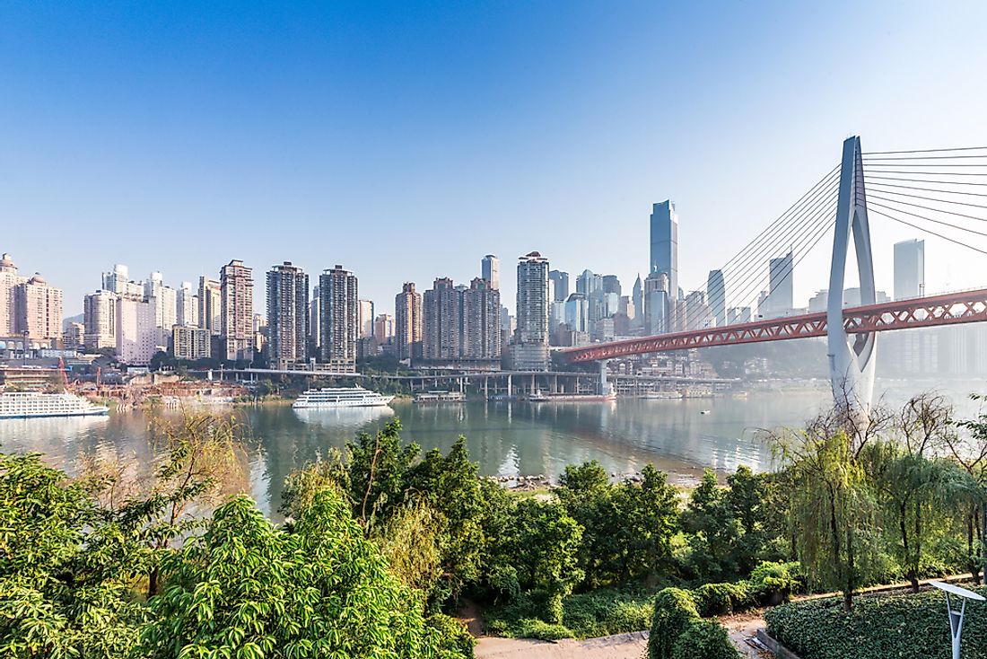 The skyline of Chongqing, China. 