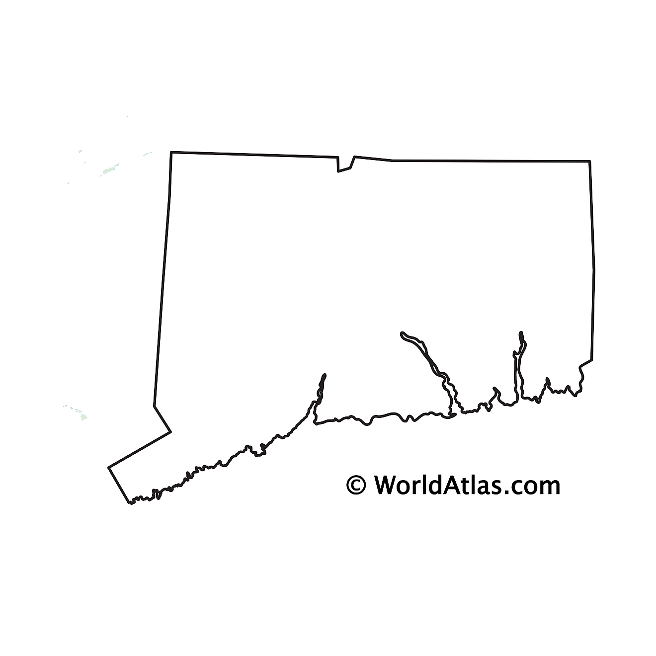 Blank Outline Map of Connecticut