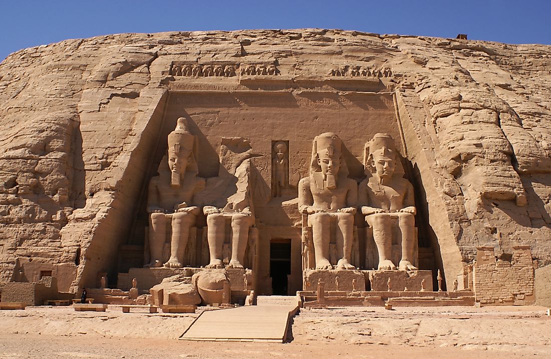 The Abu Simbel Temple of Ramesses II in Egypt. 