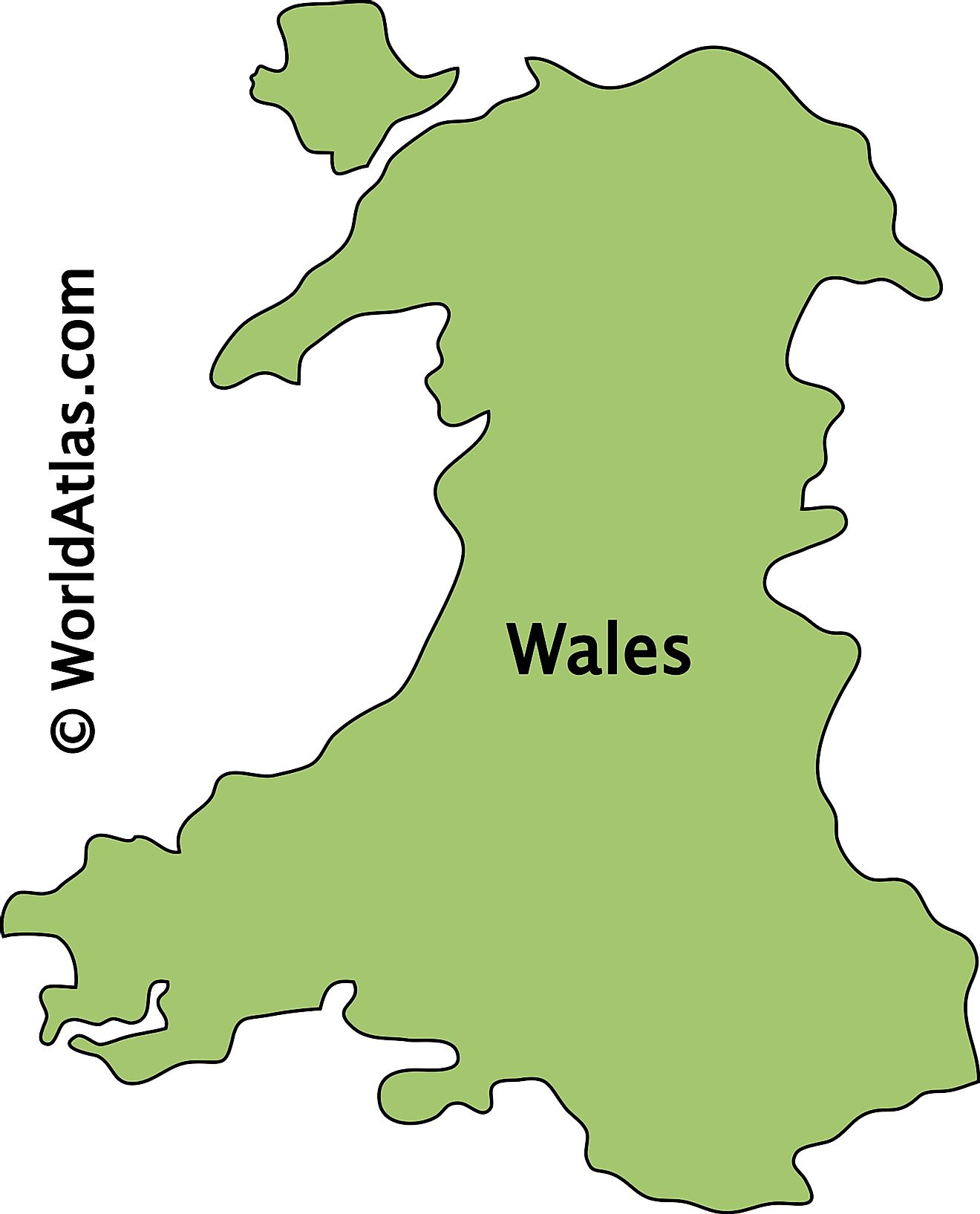Outline Map of Wales