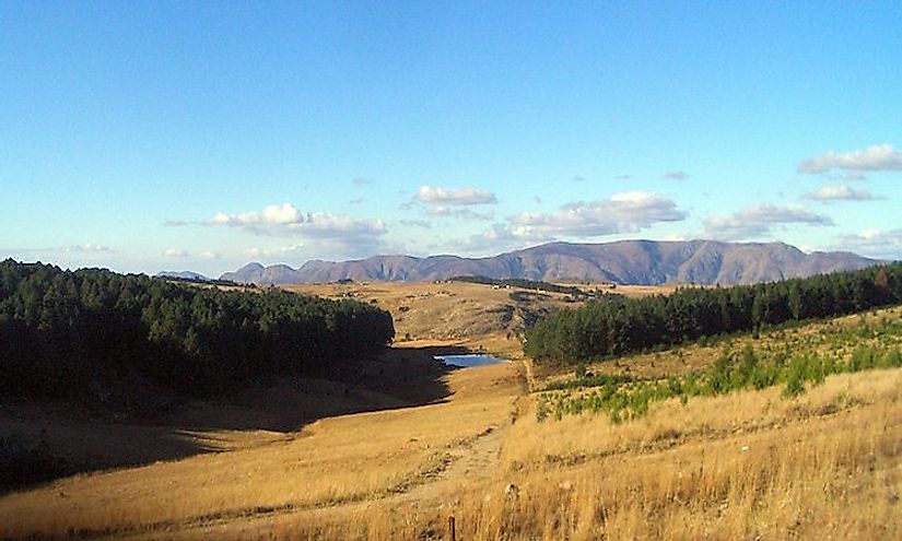 The landscape of Swaziland, a nation of highlands and velds.