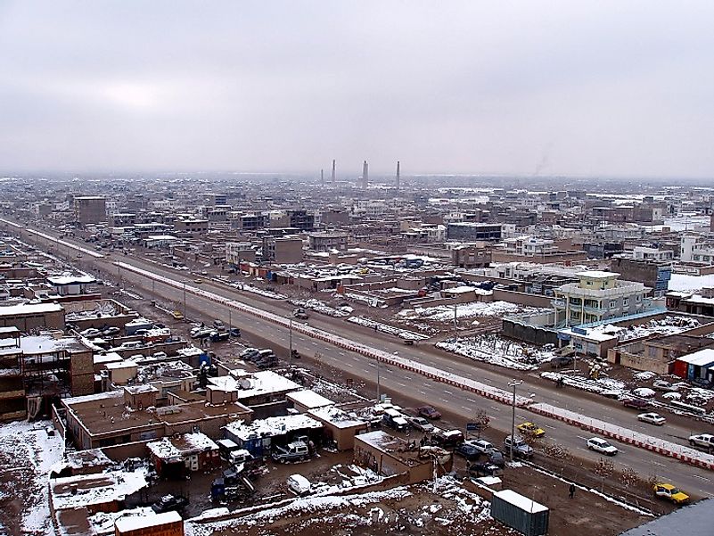 Development of both rural and urban areas in Afghanistan, such as the city of Herat above, is a major destination for Swedish foreign aid.