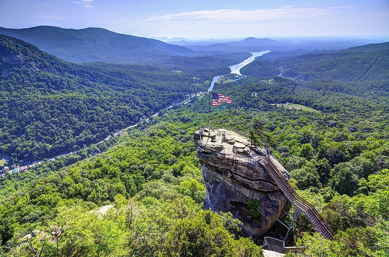 Chimney Rock at Chimney Rock State Park in North Carolina, USA. Image credit: Sean Pavone/Shutterstock.com