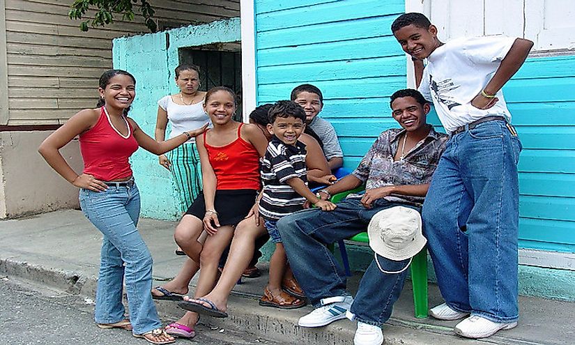 Young and friendly people of the Dominican Republic on the streets of San Jose de Ocoa.