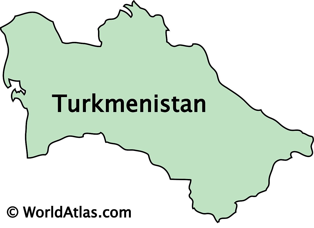 Outline Map of Turkmenistan