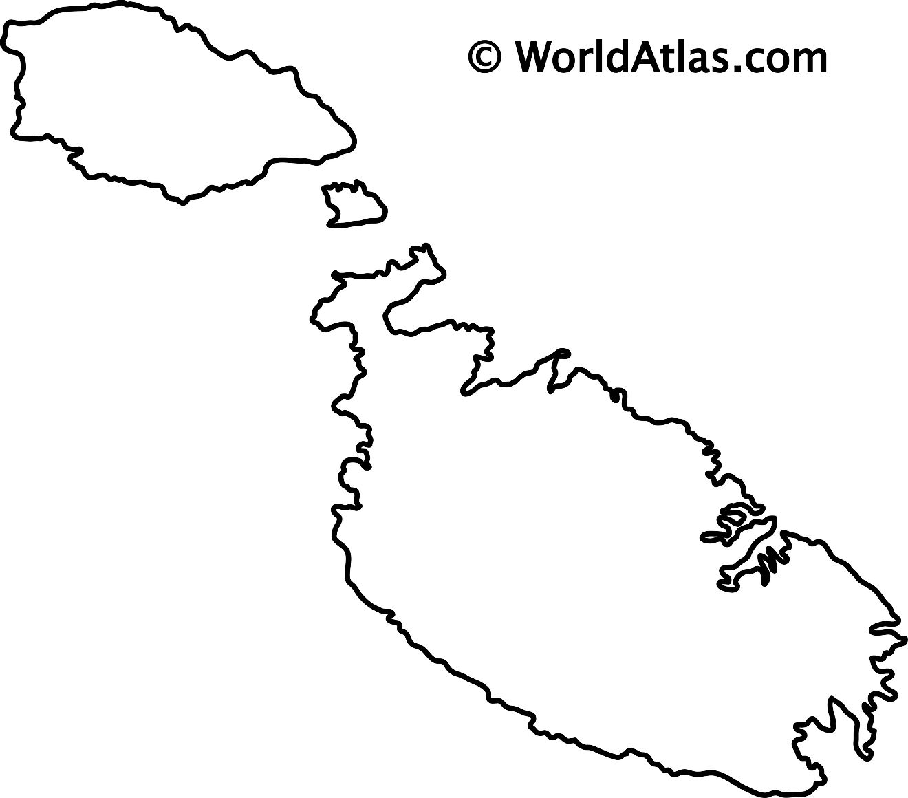 Blank Outline Map of Malta