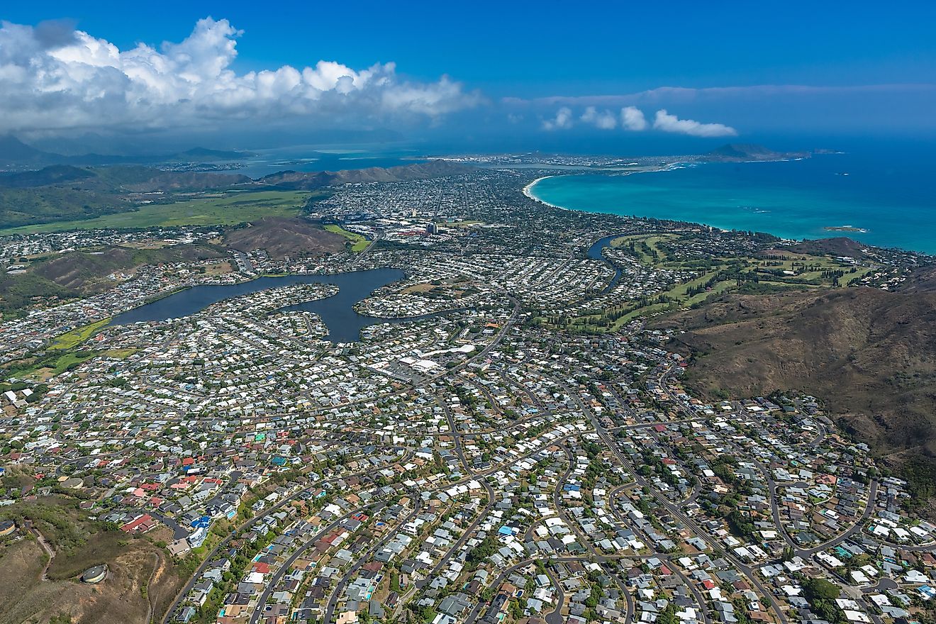 Aerial view of a Hawaii residential community.