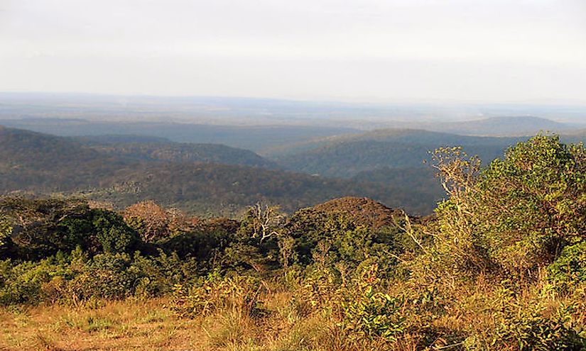 A mountainous landscape in Cambodia.