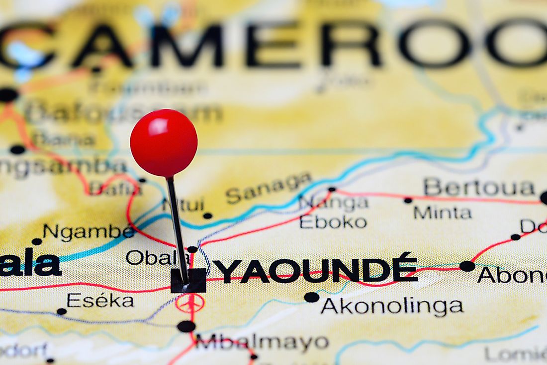 The location of the capital city of Yaoundé, Cameroon. 