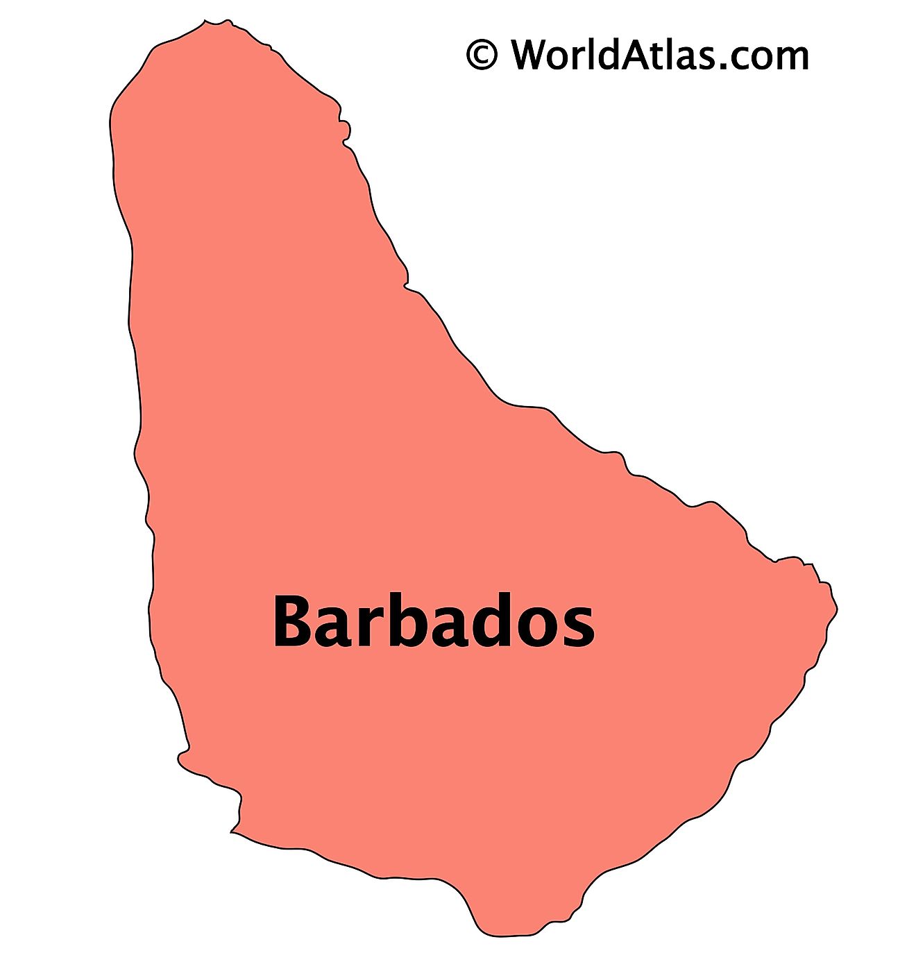 Outline Map of Barbados