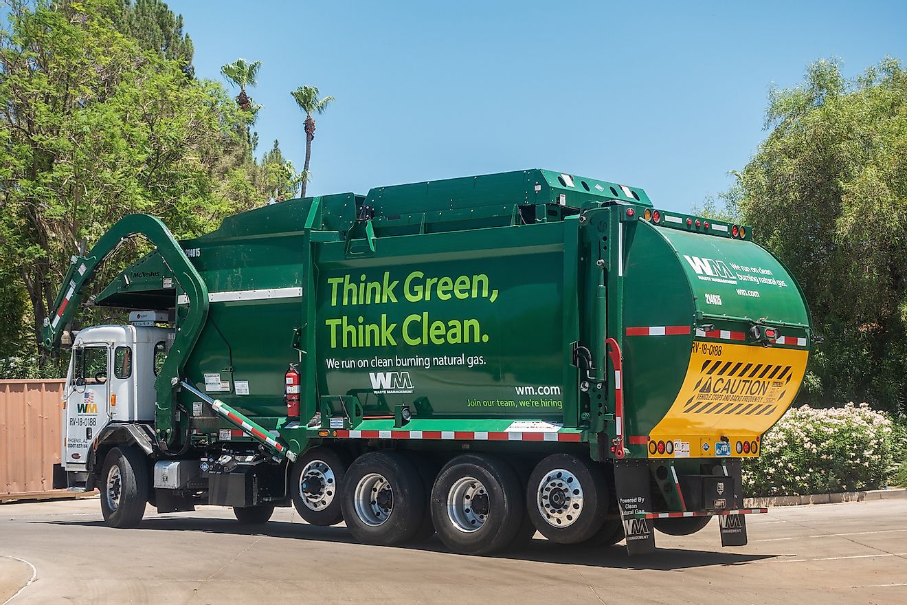 Waste Management Inc, is an American waste management, & environmental services company in North America, founded in 1968, the company is headquartered in Houston, Texas. Image credit: BCFC/Shutterstock.com