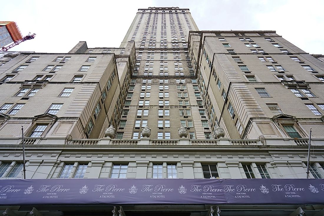 The Pierre Hotel in New York City. The Pierre Hotel was the sight of one of the largest successful robberies in history. Editorial credit: Editorial credit: EQRoy / Shutterstock.com.