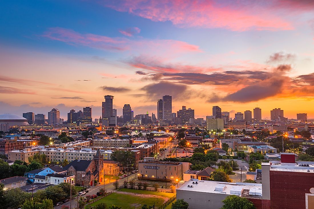 New Orleans has over 100 high-rise buildings. 