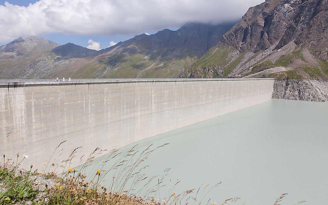 The Grande Dixence Dam located on Switzerland's Dixence River is the tallest gravity dam in the world. 